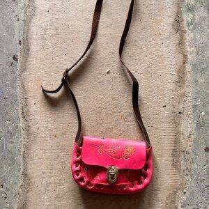 Girls Hand Stitched Leather Purse from Mexico